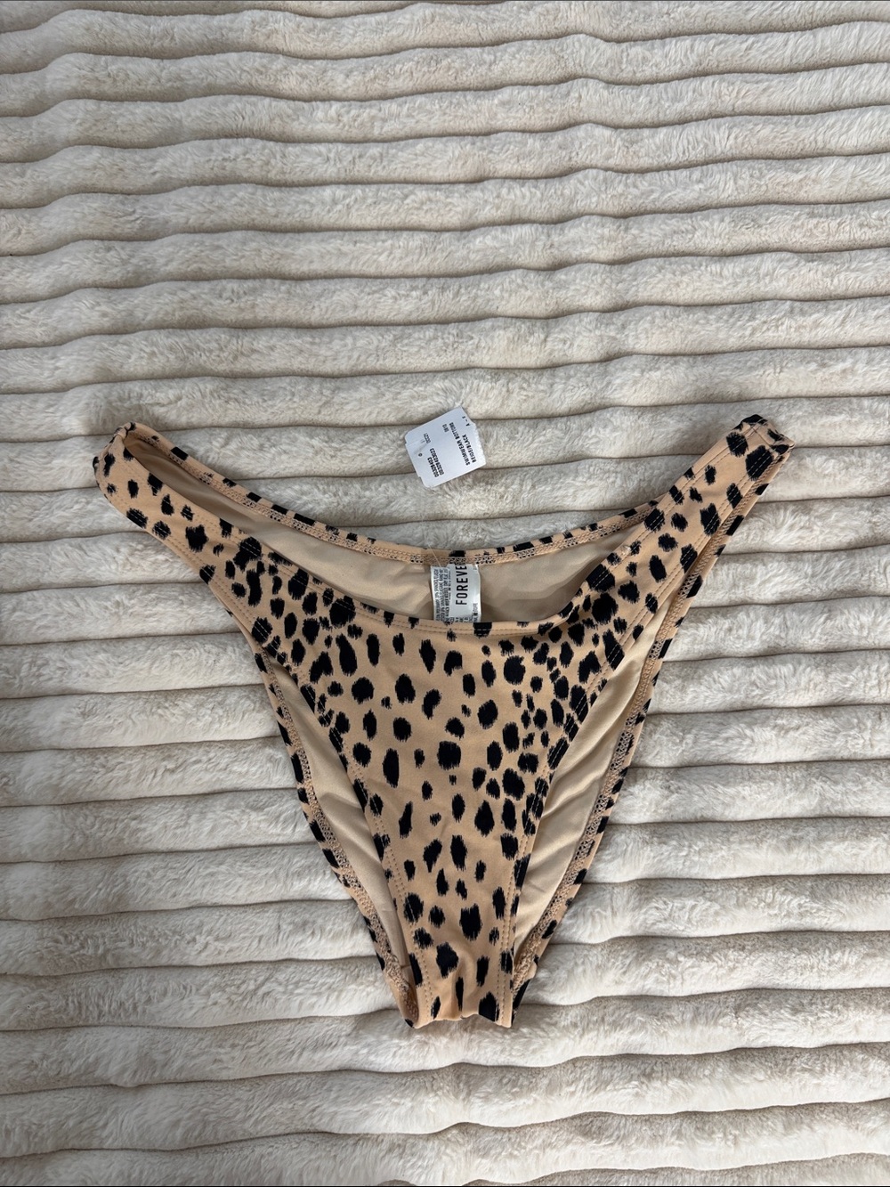 Forever 21 Beige & Black Leopard Print Bikini Bottoms